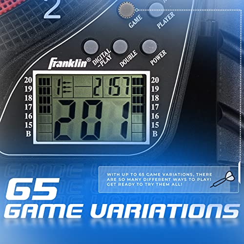 Electronic Dart Board Set with Cabinet - 65 Game Variations & 6 Darts
