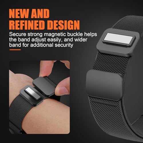 BXUXOHS 22mm Black Elastic Nylon Watch Band for Garmin Venu 4/3/2, Vivoactive 4, Galaxy Watch 3 - Variation 01-Black