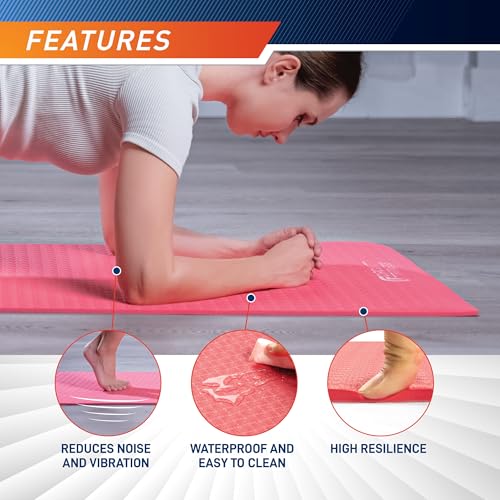 Non-Slip Multi-Purpose Exercise Yoga Mat with Carrying Strap - Mint Green / 1/4-inch