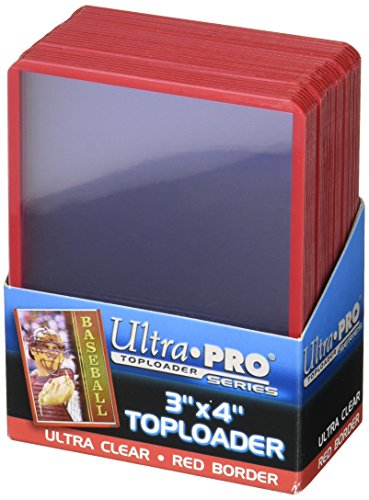 3" x 4" Red Border Toploaders - 25 Count