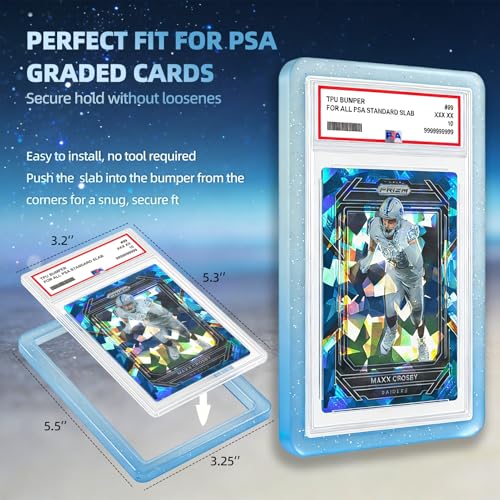PSA Graded Card Slab Guard - Light Blue Glitter TPU Protector