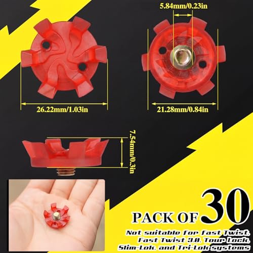 Cozypower Red Golf Spikes Cleats Set with Tool - 31 Pcs Durable Metal Screw Replacement