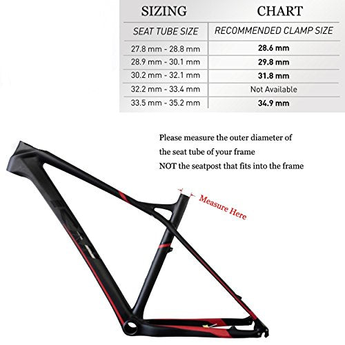 Lightweight Aluminum Bike Seatpost Clamp - 34.9mm Black