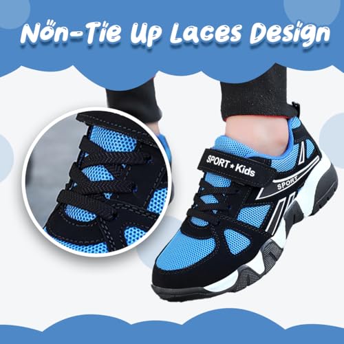 Kids Running Shoes Boys Girls Mesh Breathable Tennis Sneakers 3 Big Kid / 801-black_blue