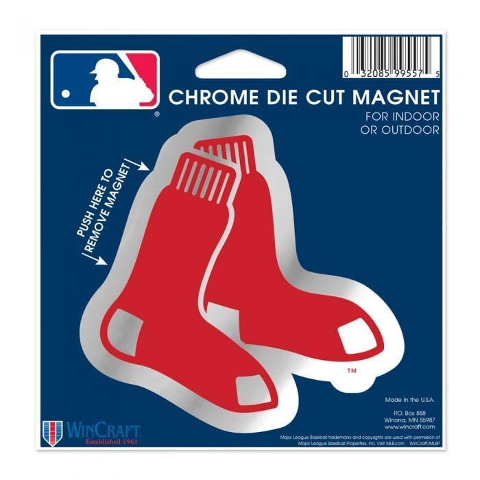 MLB Team Logo Chrome Die Cut Magnet - Boston Red Sox