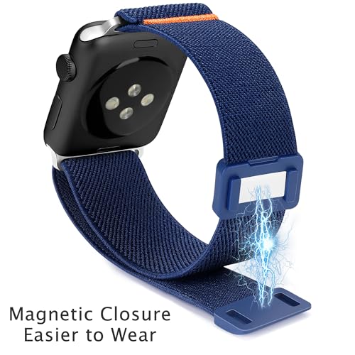 Nylon Elastic Solo Loop Watch Band with Magnetic Clasp - Gray, 49mm