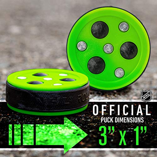 Official Size Street Hockey Puck - Roll-A-Puck Outdoor Puck - Green - One Size