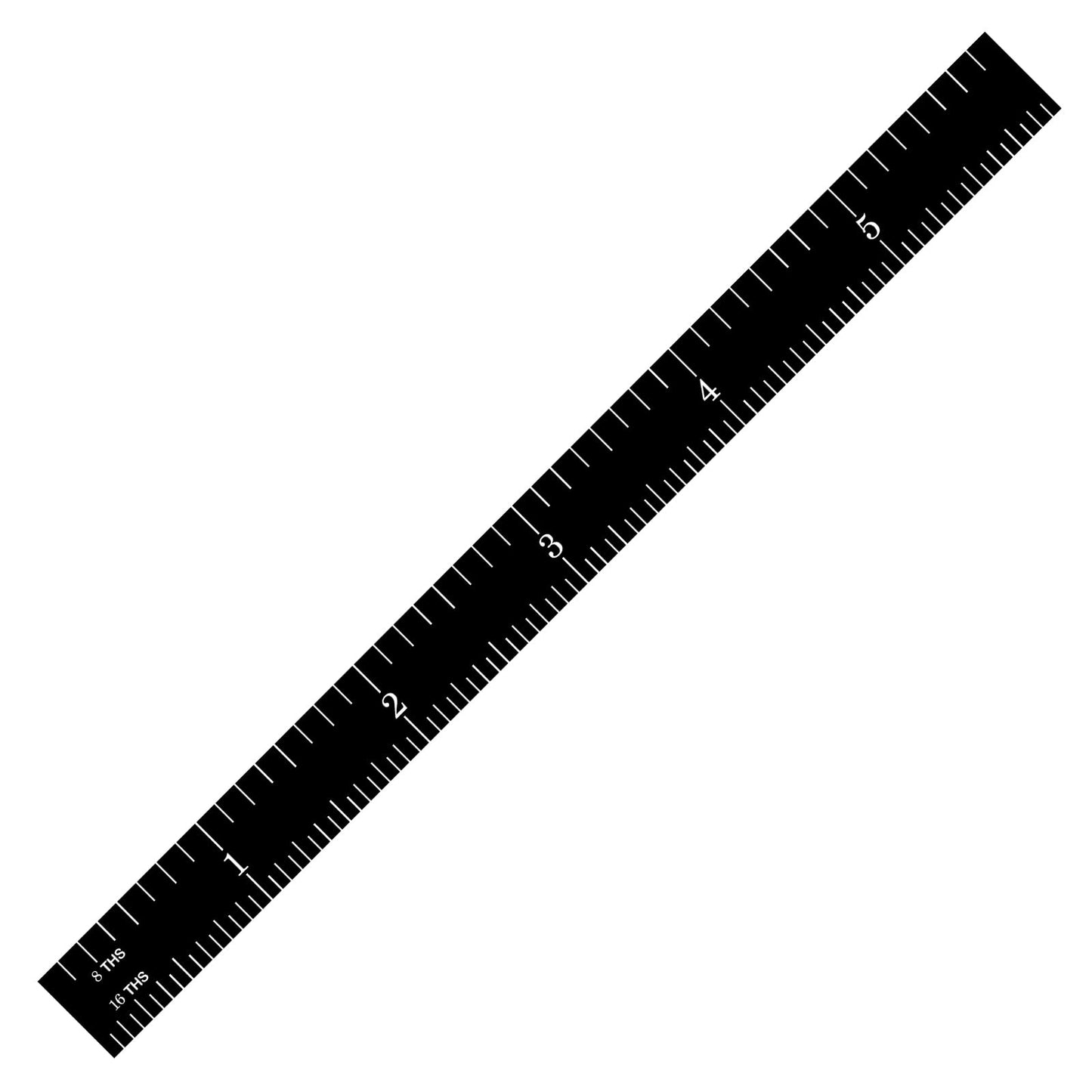 PEC Tools 6" Stainless Steel Ruler, White on Black, 1/50" Thick X 1/2" Wide, High-Contrast Machinist Ruler with Markings 1/32", 1/64", 1/8" and 1/16", Made in USA