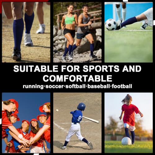 Kids Soccer and Baseball Knee High Socks - Dark Blue, 2 Pairs