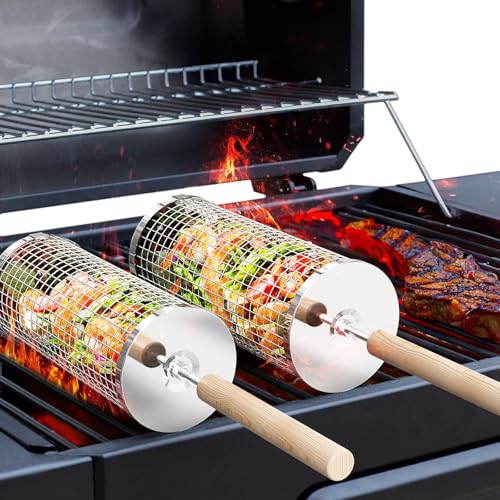 Ivtivfu Removable Handle Grill Basket for Outdoor BBQ & Camping