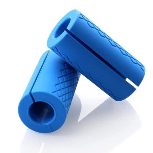 Grip Fat Bar,Dumbbell Fat Barbell Grips, Thick Bar Grips for Weightlifting Fitness Bar Handle Silicone Non-Slip Protective Pad,1 Pair of Blue