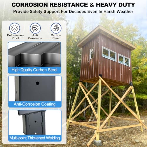 Heavy-Duty 4x4 Deer Stand & Hunting Blind Brackets - Corrosion-Resistant Steel