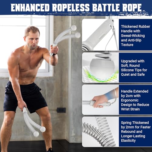 Ropeless Weighted Battle Rope for Home Gym - Portable Cordless Set