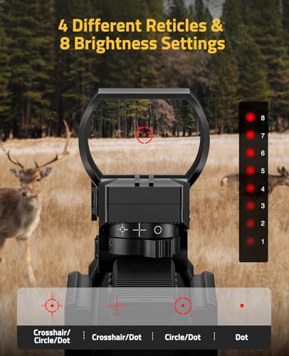 40mm Red/Green Dot Sight & 3X Magnifier Combo - Black+Red Dot
