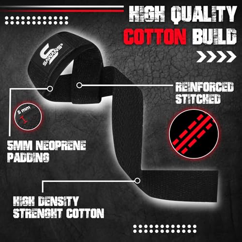 Weight Lifting Wrist Support Straps - Black - One Size