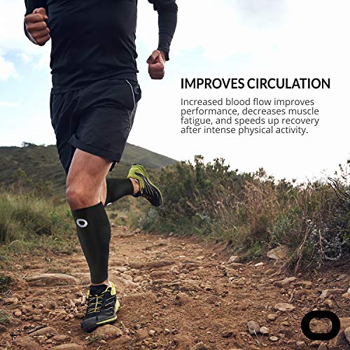 Crucial Compression Calf Sleeves for Men & Women, Support & Recovery, Small/Medium Black