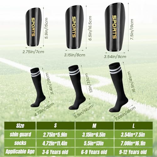 Soccer Shin Guards for Kids, Youth and Adults, Includes Optimized