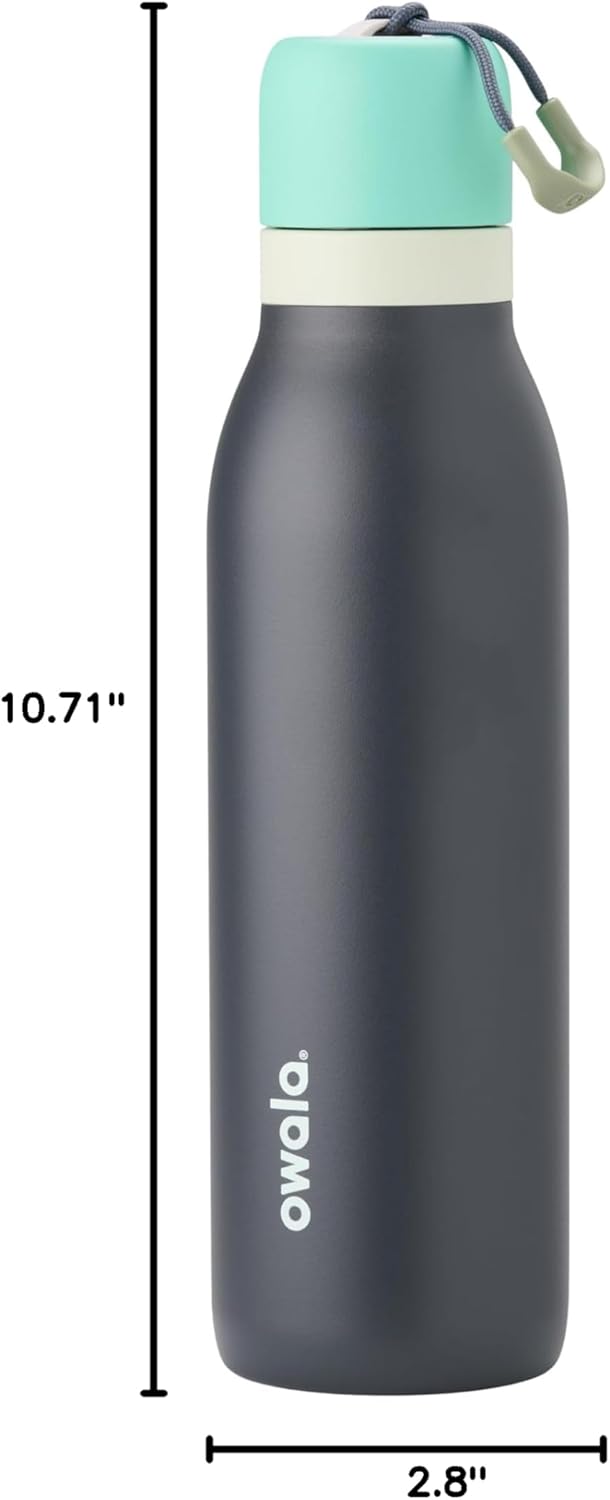 Owala FreeSip Insulated Stainless Steel Water Bottle - BPA-Free 18 oz with Straw for Sports & Travel - Blue/Grey