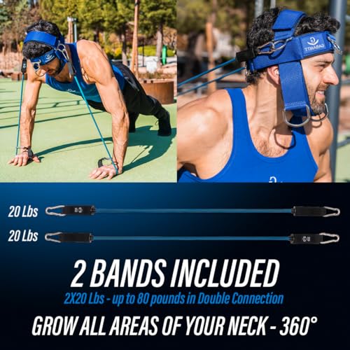 Neck Trainer Harness with Resistance Bands & Weight Lifting Kit