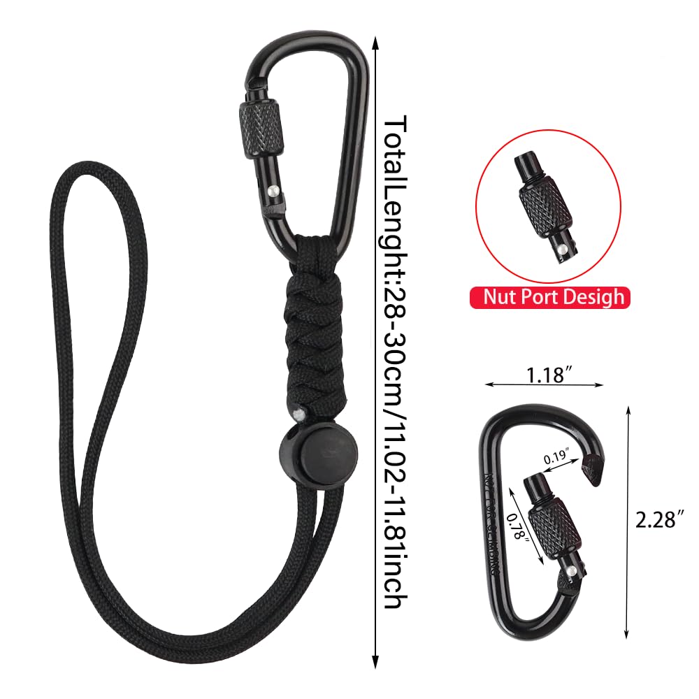 2pcs Paracord Keychain Lanyard with Aluminum Alloy Clip, Small Accessories Organizer for Daily Use, Travel and Outdoor