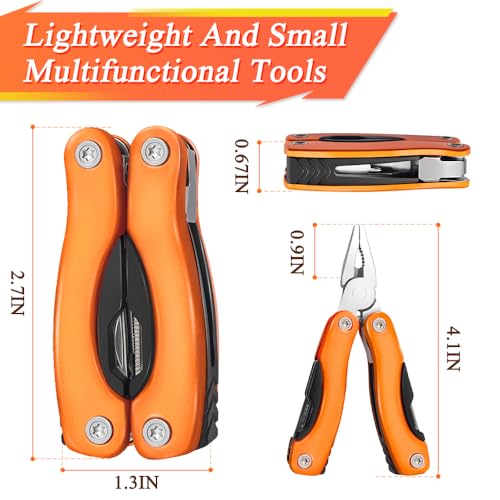 14-in-1 Mini Multitool Pliers - Stainless Steel Pocket Tool for EDC & Camping
