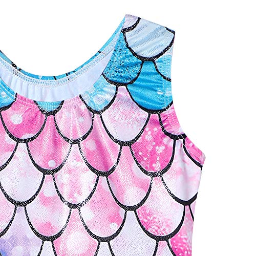 Girls' Sparkle Butterfly Leotard with Shorts - 7-8 Years Mermaid Pink