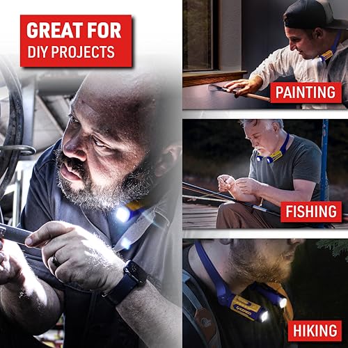 EZRED Anywear Rechargeable Neck Light for Hands-Free Lighting - NP25, Perfect Light for Mechanics, Camping, Hunting, DIY Projects, Reading