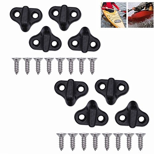 Nylon Kayak Lashing Hooks with Screws - 8 Pack