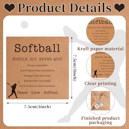 Softball Necklace Set - 12 Sport Charms Jewelry for Gifts