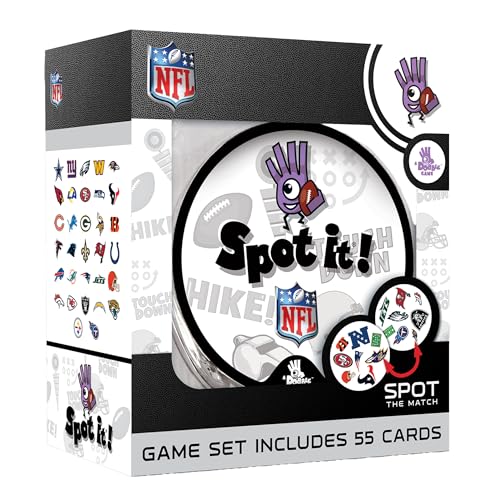 Spot It! NFL Edition Card Game - Fast-Paced Family Fun with 55 Cards