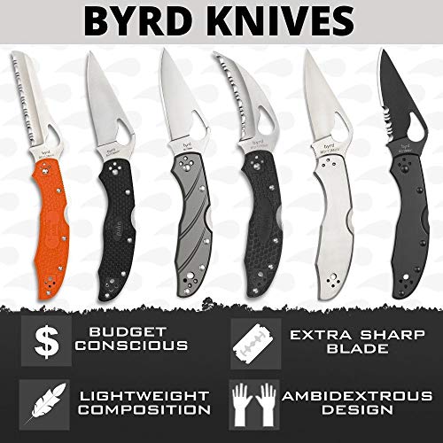 Spyderco Crossbill Folding Knife with PlainEdge – 8Cr13MoV, Hawkbill
