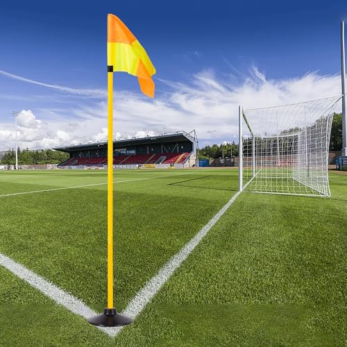 5FT Soccer Corner Flags Set of 4 with Rubber Bases - Yellow