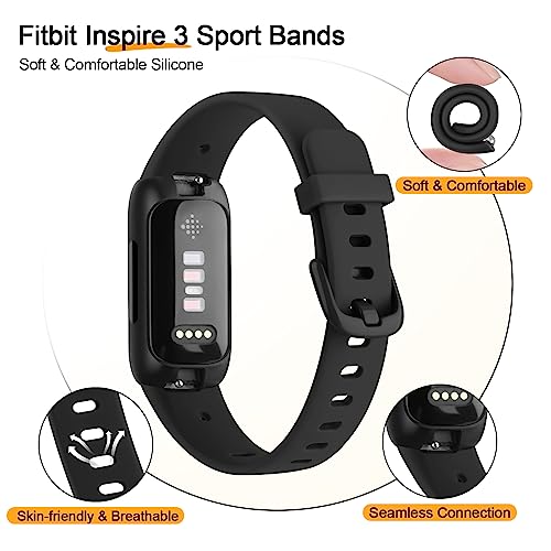 Adjustable Sport Band for Inspire 3 Fitness Tracker - Black