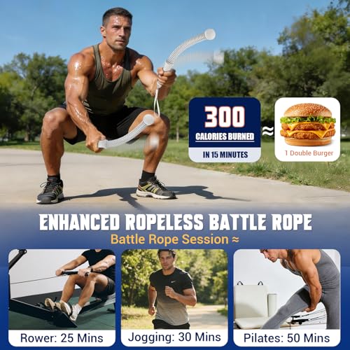 Ropeless Weighted Battle Rope for Home Gym - Portable Cordless Set