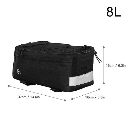 Lixada Multi Function Cycling Insulated Trunk Cooler Bag Bicycle Bike Rear Seat Bag Luggage Rack Pannier Bag (Black-2)