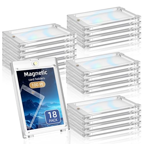 18 Pcs Magnetic Card Holders for Trading Cards - UV & Scratch Protection