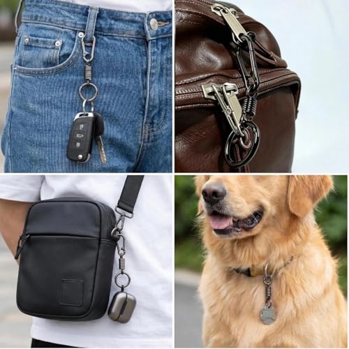 Anti-Theft Zipper Clips - 6 Pcs Locking Carabiners, Silvery