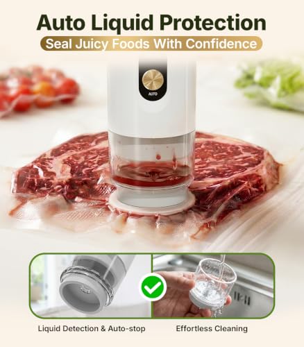 Handheld Vacuum Sealer for Food, Compact Cordless Sealer, 30 Reusable