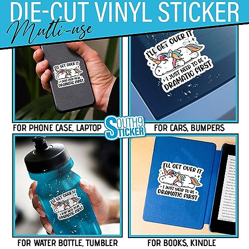 Funny Unicorn Drama Lover Sticker - 2x2 Vinyl Decal (3 Pcs)