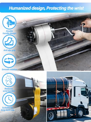 Winch Strap Winder - Heavy Duty Steel Roller for Flatbed Trailer, 1 Pack