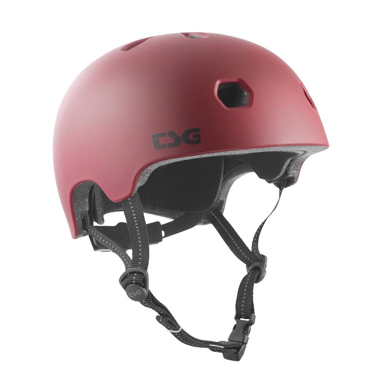 TSG Meta Skate & Bike Helmet w/Dial Fit System | for Cycling, BMX, Skateboarding, Rollerblading, Roller Derby, E-Boarding, E-Skating, Longboarding, Vert, Park, Urban (Satin Oxblood, S/M 54-57 cm)