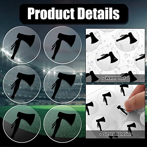 Football Helmet Decals - 200 Pcs Black on Clear Hatchet