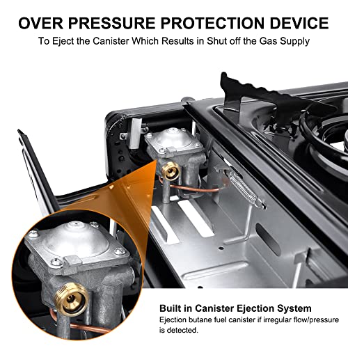 Camplux Dual Fuel 1 Burner Portable Stove with Carrying Case – Propane & Butane, CSA Certified