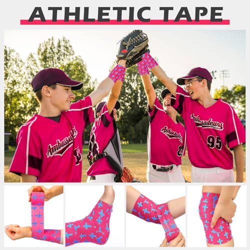 Athletic Tape 2" x 23 ft Cotton Cross - Rose Red