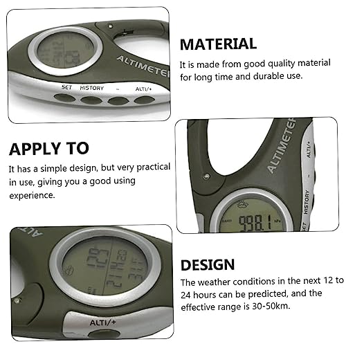 Portable Handheld Altimeter Barometer Thermometer with Carabiner