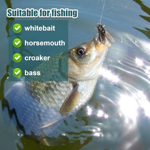 20-Piece PVC Black Fly Fishing Lures with Hooks - Realistic Soft Bait