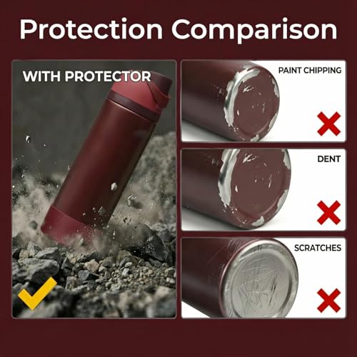 Silicone Protective Boot for Owala 24oz FreeSip Water Bottle - Black Cherry