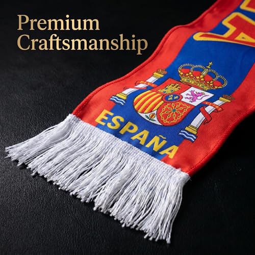 2026 World Cup Soccer Fan Scarf - Spain, Double-Sided Supporter Gift