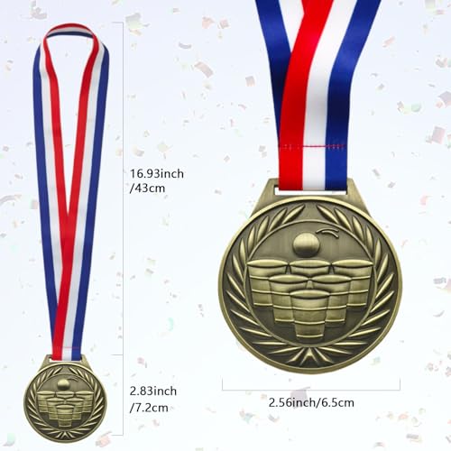 Beer Pong Trophy Medal - 3-Inch Award with Neck Ribbon