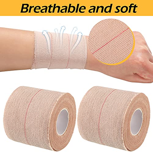 Nuanchu 2 Rolls Adhesive Elastic Tape Bandage Wrap, Inch Wide, Apricot